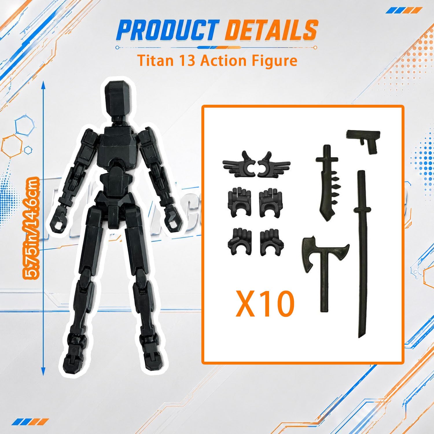 Amazon.com: BVVLI T13 Action Figure Set, 10PCS Robot 3D Printed